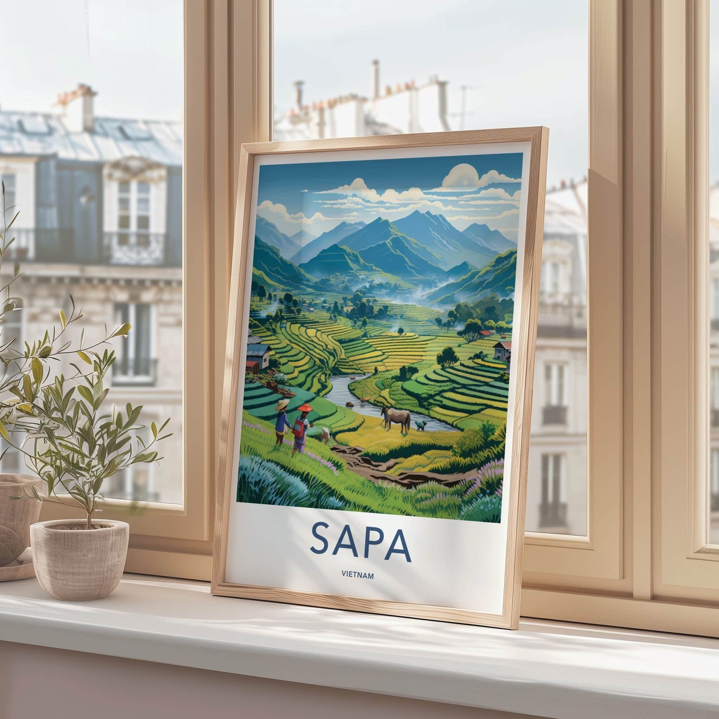 Sapa Poster - Vietnam Travel Art - Lush Rice Terraces Home Decor