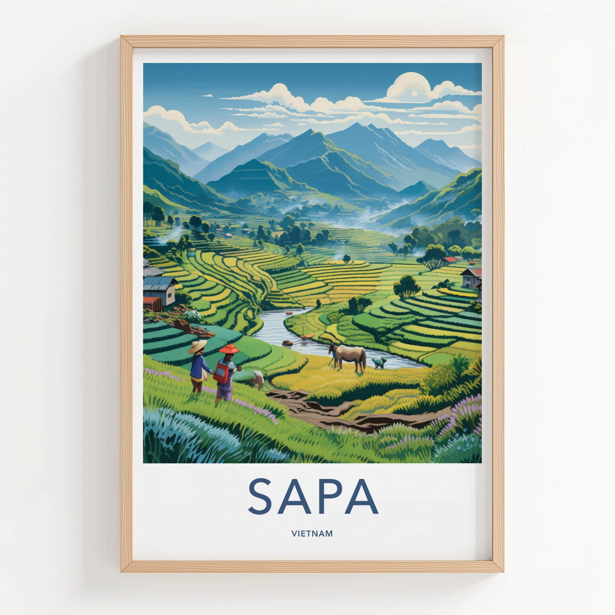 Sapa Poster - Vietnam Travel Art - Lush Rice Terraces Home Decor