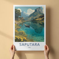 Saputara Poster - India Travel Art - Gujarat Mountain Lake Boat Home Decor