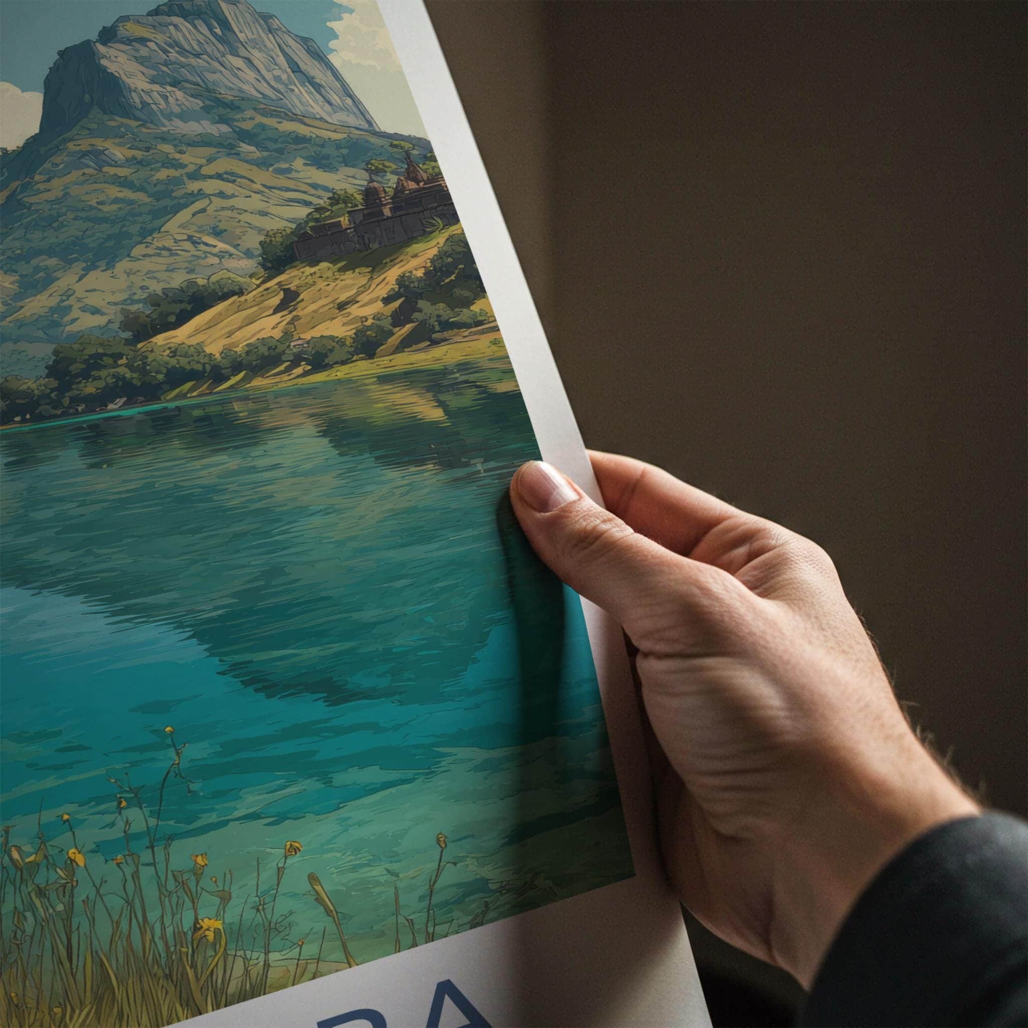 Saputara Poster - India Travel Art - Gujarat Mountain Lake Boat Home Decor