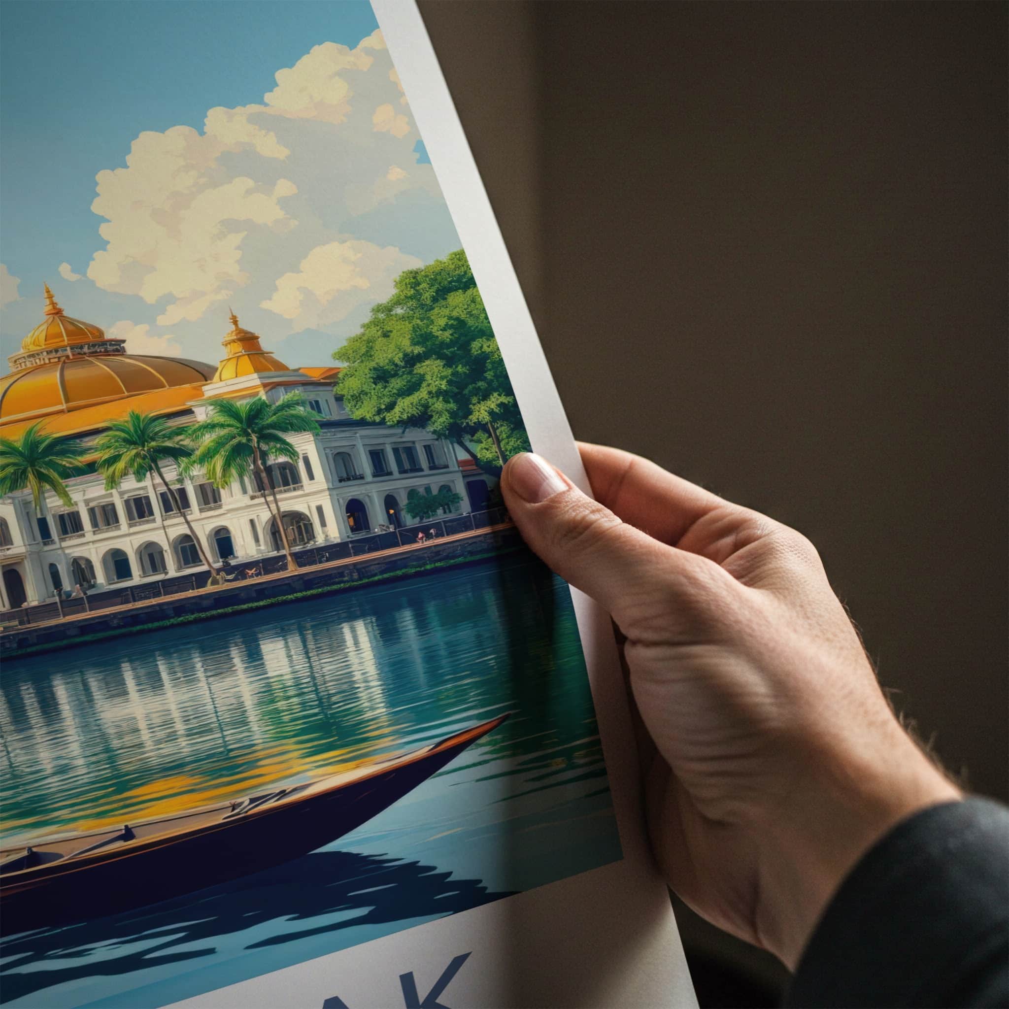 Sarawak Poster - Malaysia Travel Art - Golden Palace River Home Decor