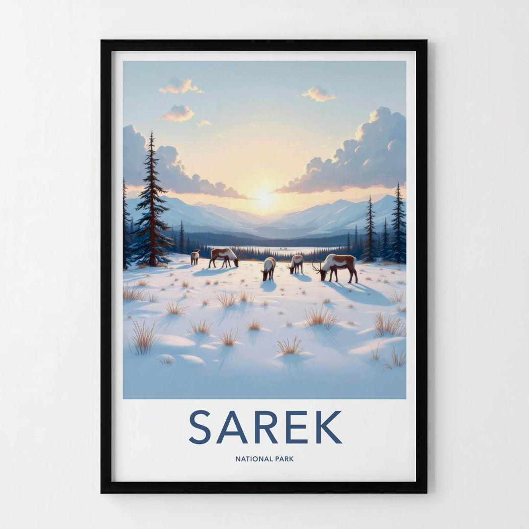 Sarek National Park Poster - Swedish Lapland Wall Art With Reindeer