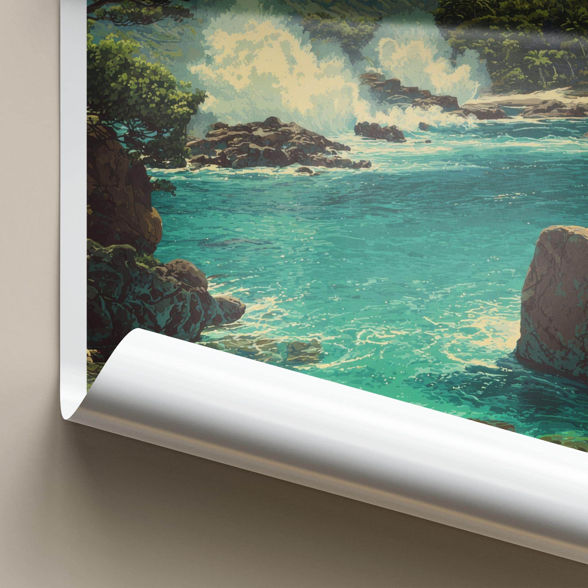 Savaii Poster - Samoa Travel Art - Tropical Coastal Waves Home Decor