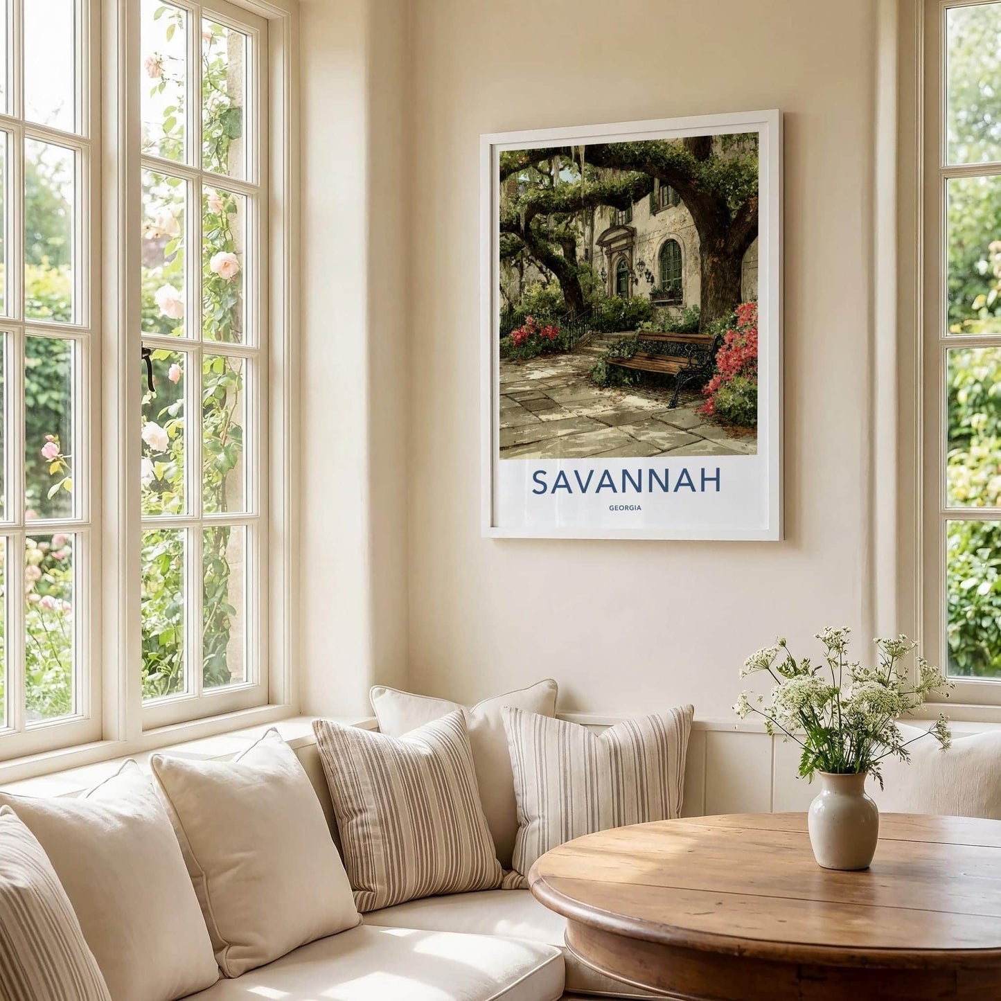 Savannah Poster - Georgia Travel Print - Spanish Moss Covered Wall Decor