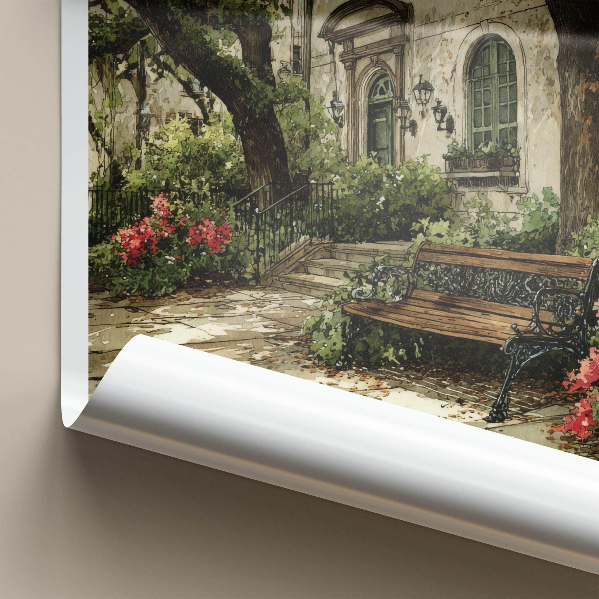 Savannah Poster - Georgia Travel Print - Spanish Moss Covered Wall Decor