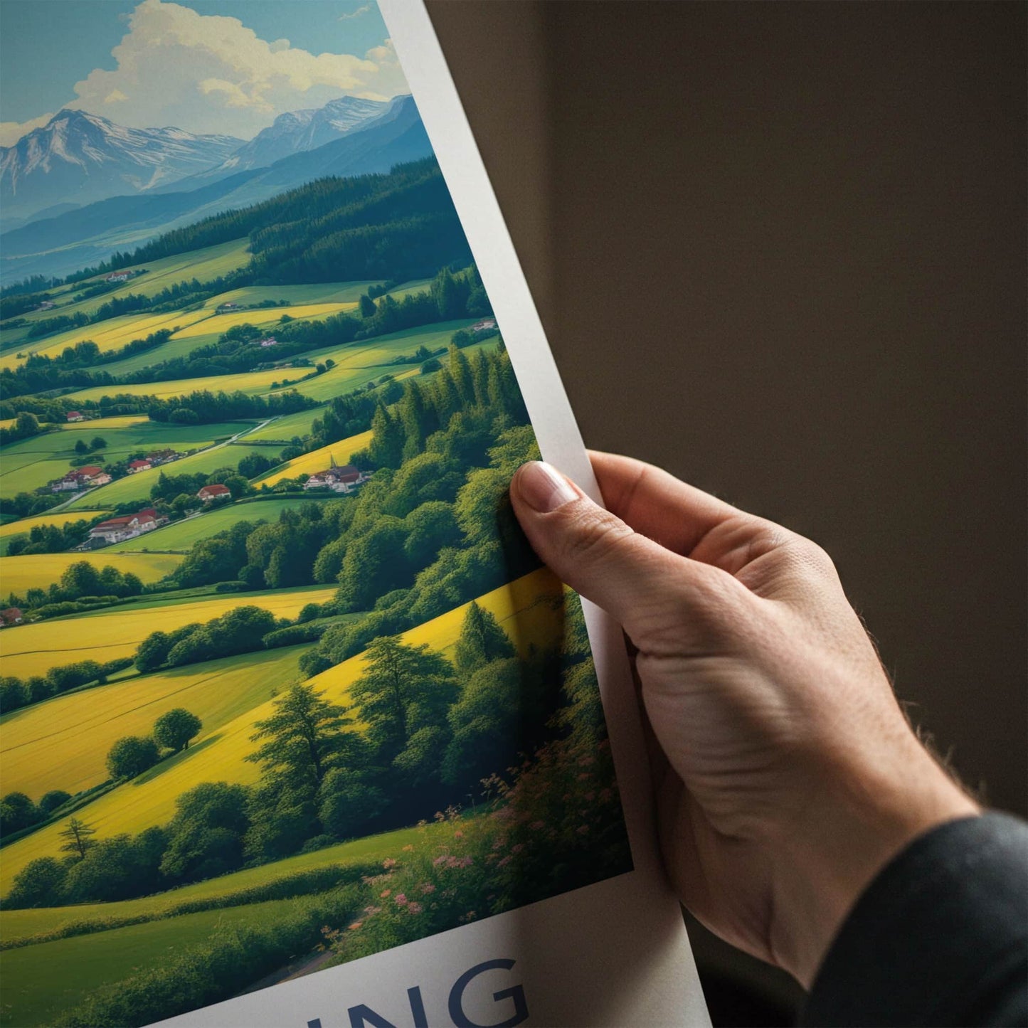 Schleching Poster - Germany Travel Art - Lush Valley Village Home Decor
