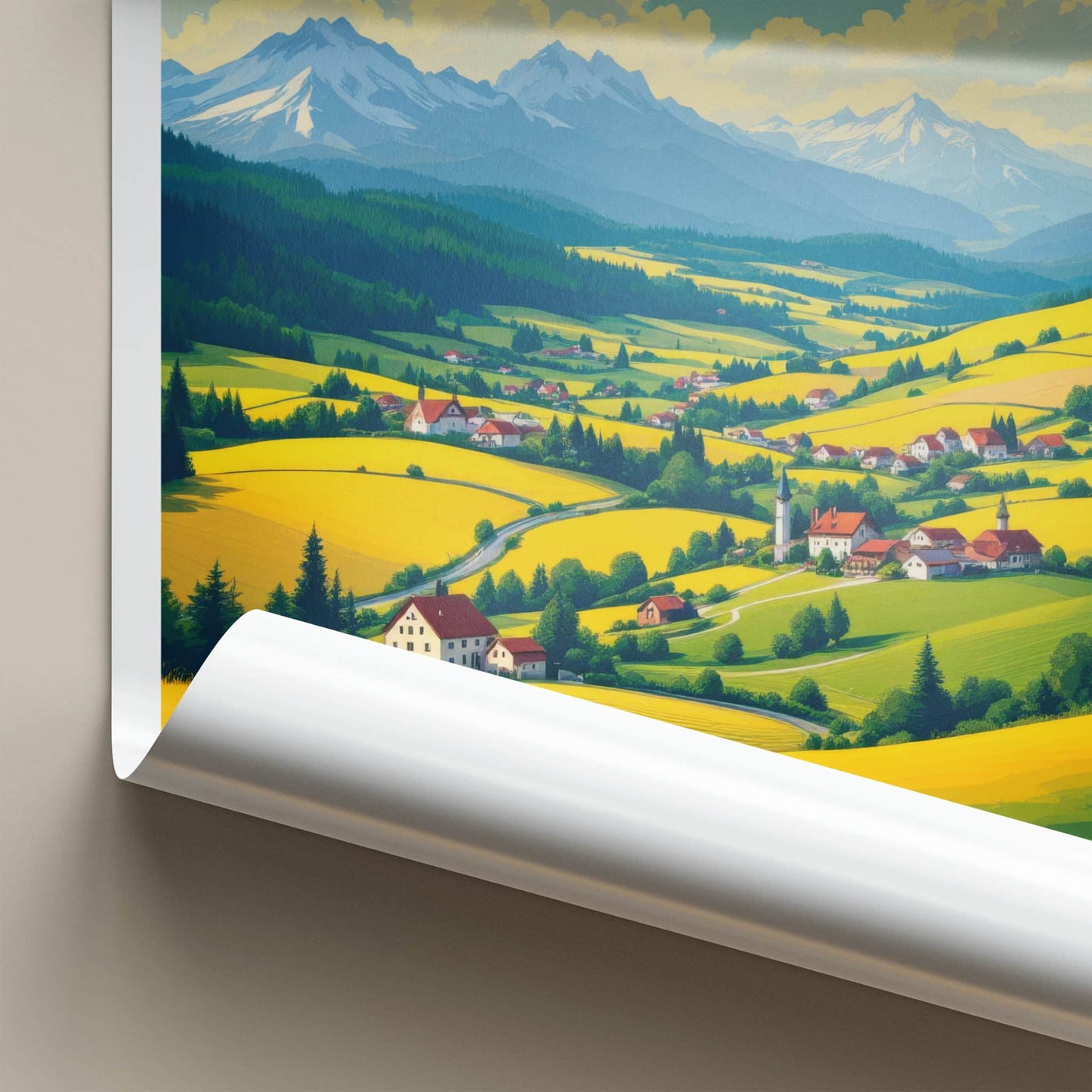 Schleching Poster - Germany Travel Print - Vibrant Valley Landscape Gallery Art