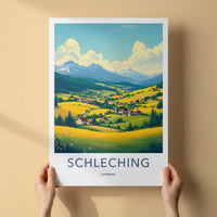 Schleching Poster - Germany Travel Print - Vibrant Valley Landscape Gallery Art