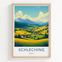 Schleching Poster - Germany Travel Print - Vibrant Valley Landscape Gallery Art