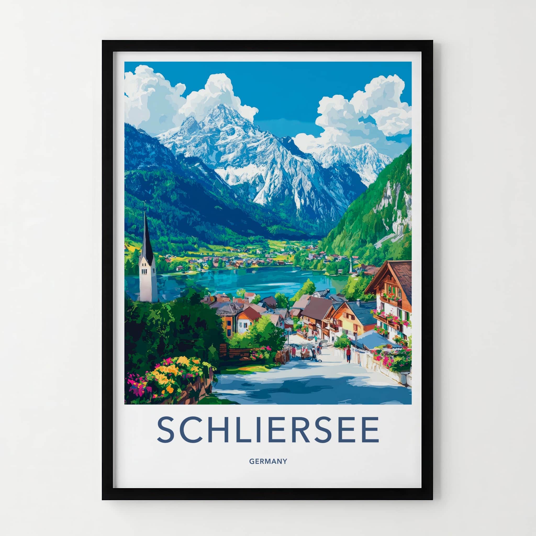 Schliersee Poster - Germany Travel Art - Alpine Lake Village Home Decor