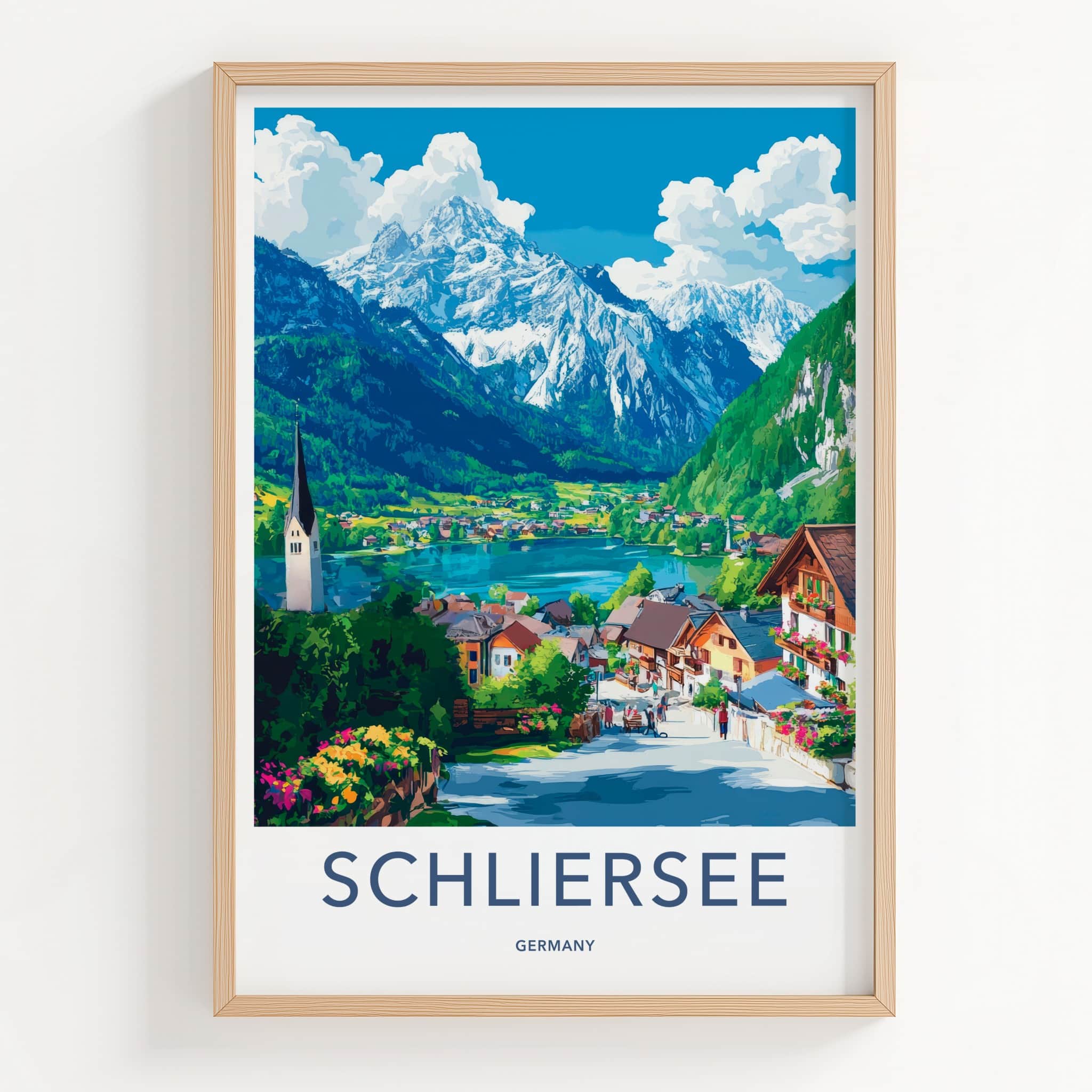 Schliersee Poster - Germany Travel Art - Alpine Lake Village Home Decor