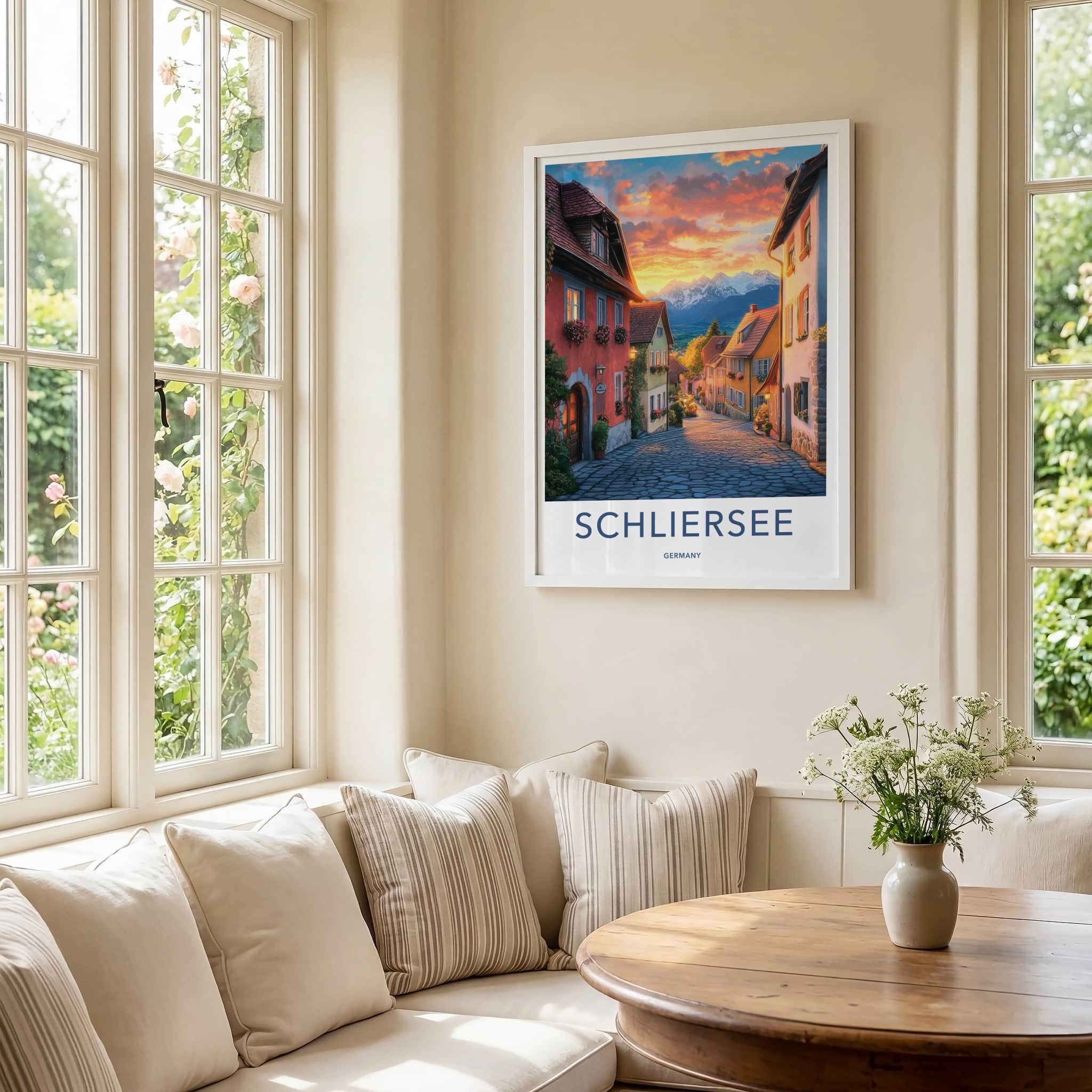 Schliersee Poster - Germany Travel Art - Alpine Village Sunset Home Decor