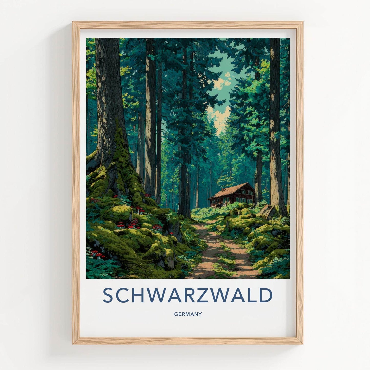 Schwarzland Poster - Germany Wall Art - Secluded Forest Cabin Home Decor