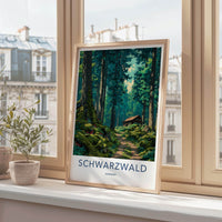 Schwarzland Poster - Germany Wall Art - Secluded Forest Cabin Home Decor