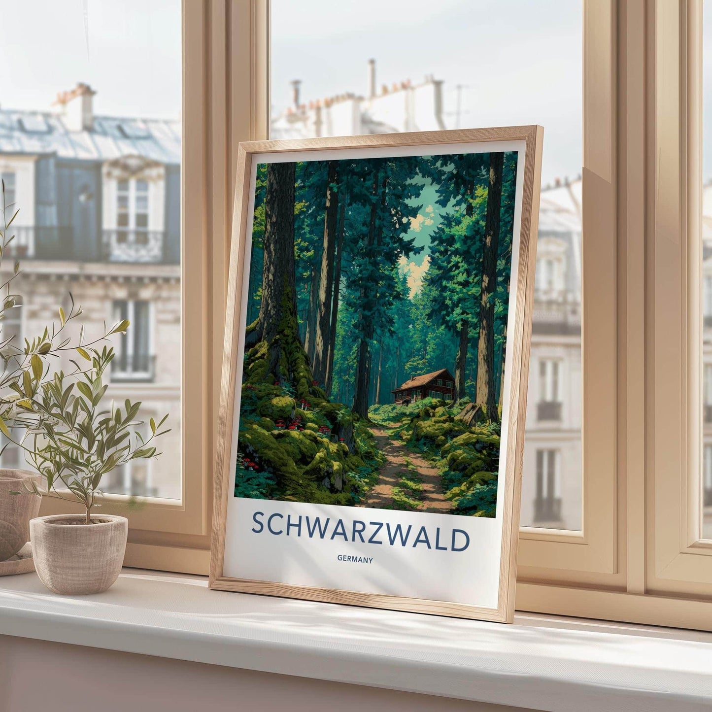 Schwarzland Poster - Germany Wall Art - Secluded Forest Cabin Home Decor