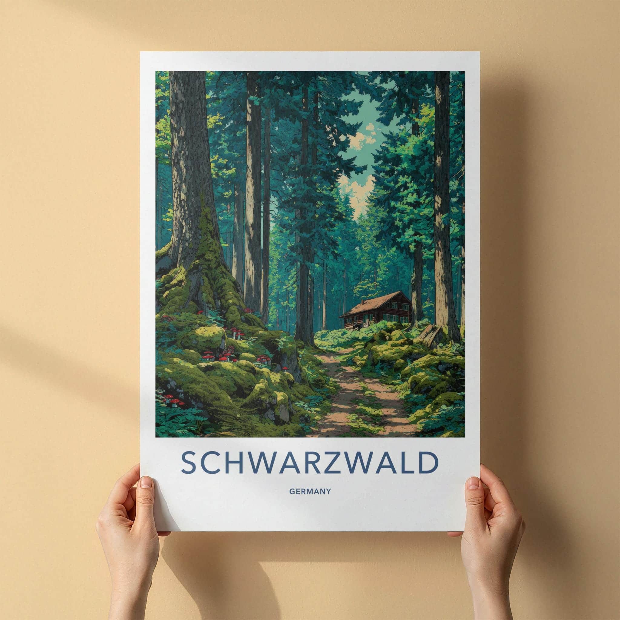 Schwarzland Poster - Germany Wall Art - Secluded Forest Cabin Home Decor