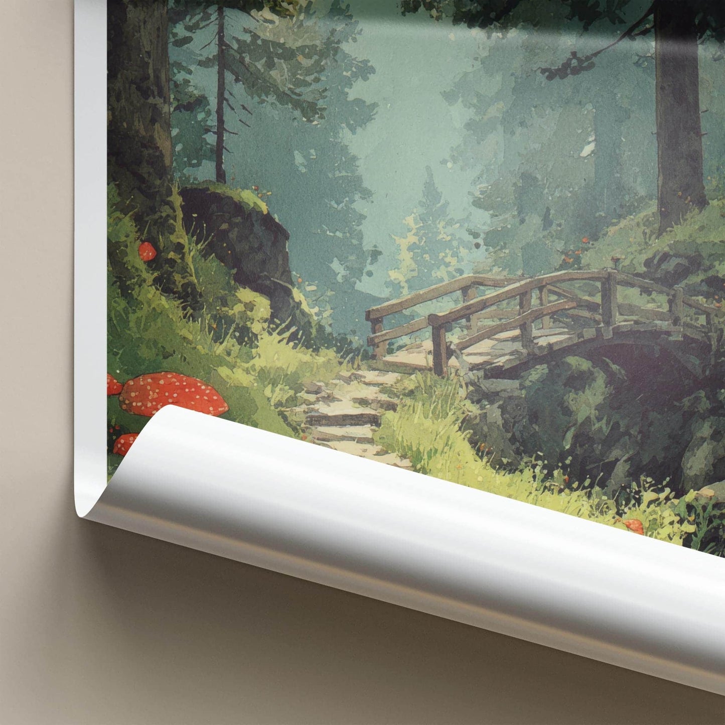 Schwarzwald Poster - Germany Travel Art - Forest Path Bridge Home Decor