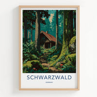 Schwarzwald Poster - Germany Travel Art - Secluded Cabin Trail Home Decor