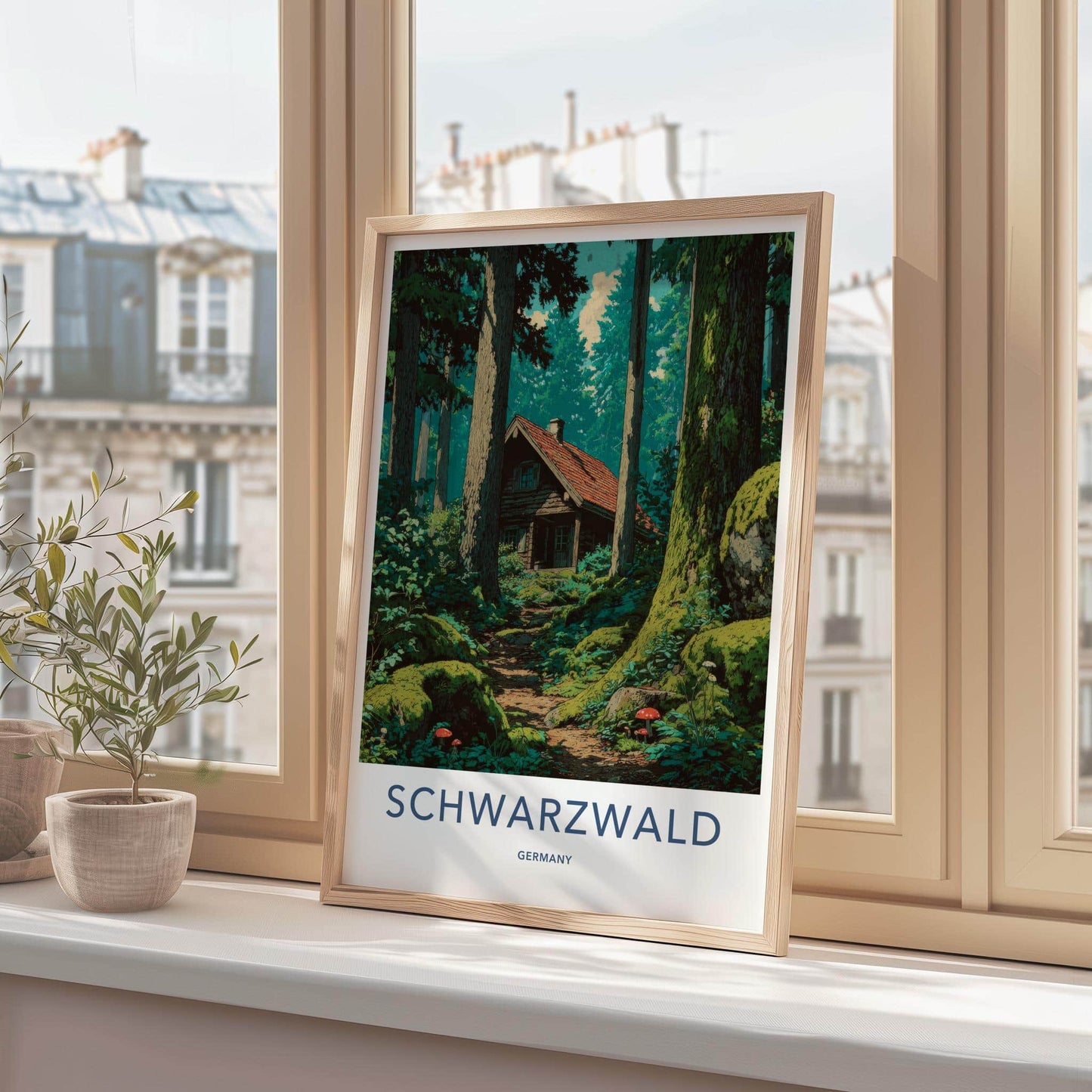 Schwarzwald Poster - Germany Travel Art - Secluded Cabin Trail Home Decor