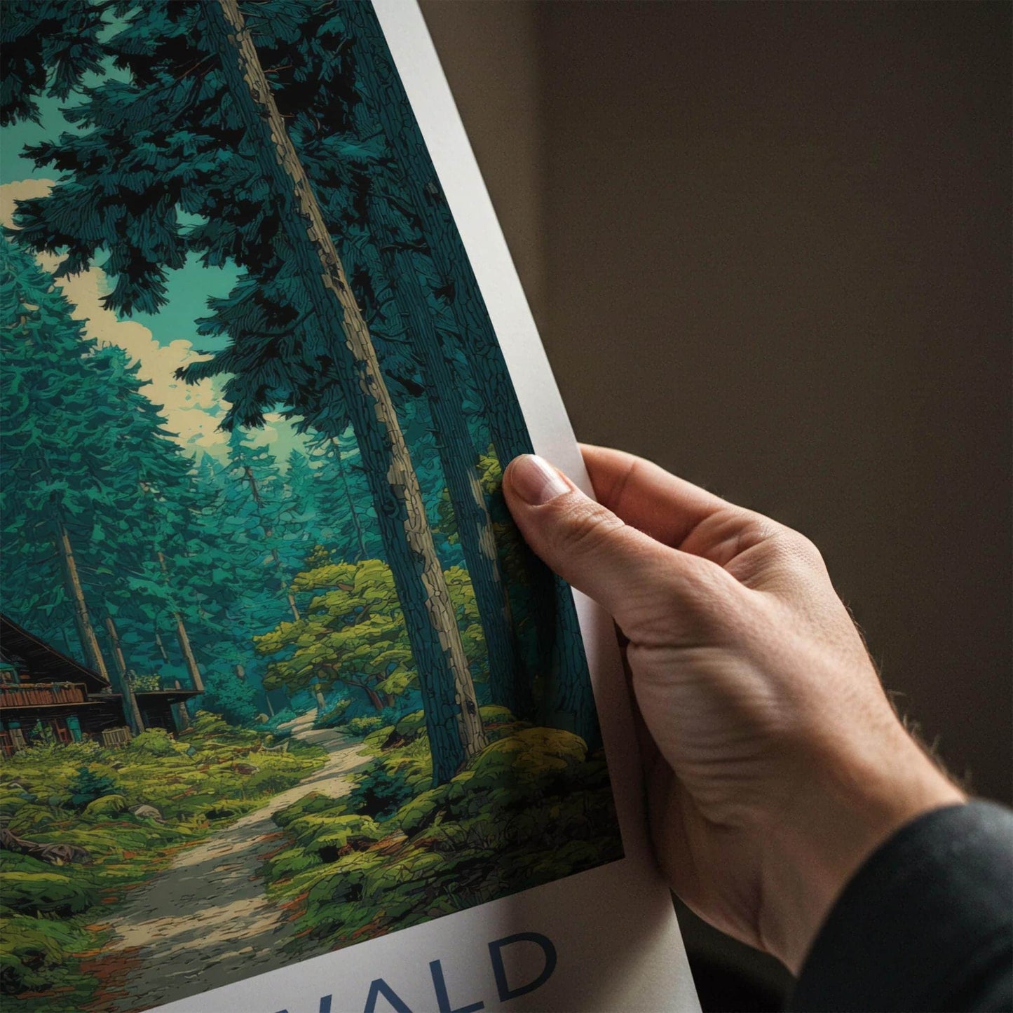 Schwarzwald Poster - Germany Travel Art - Wooded Cabin Scene Wall Decor