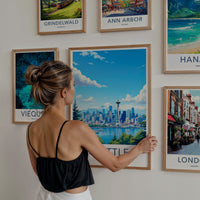 Seattle Poster - Washington Art Print - Mountain City Marina Wall Decor