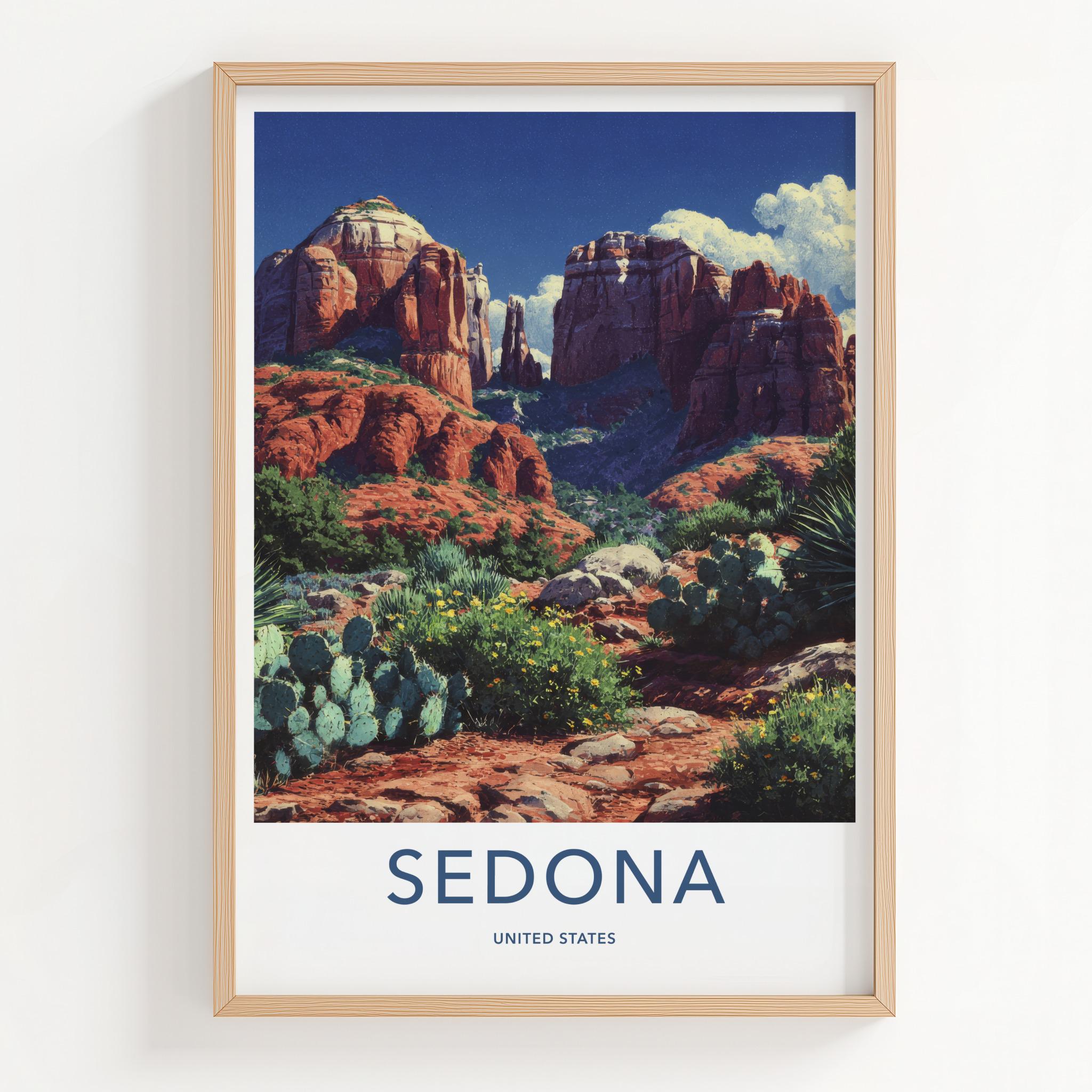 Sedona Poster - Arizona Travel Art - Red Rock Canyon Home Decor