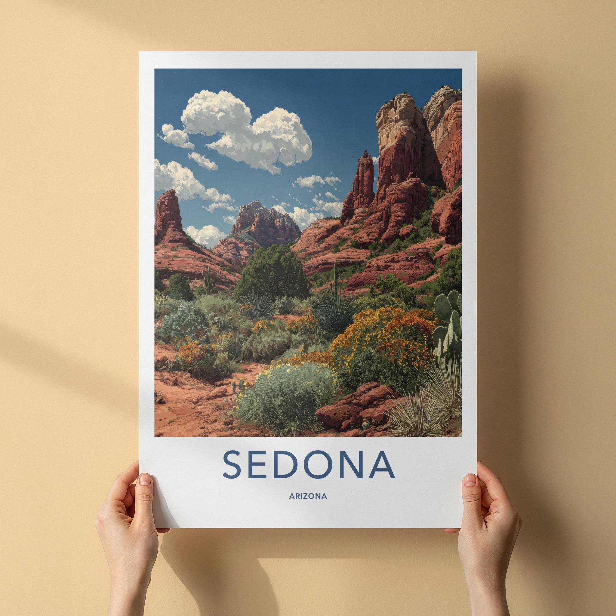 Sedona Poster - Arizona Travel Art - Red Rock Desert Home Decor