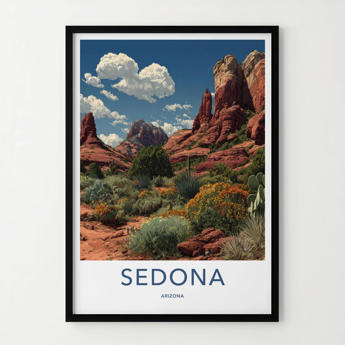 Sedona Poster - Arizona Travel Art - Red Rock Desert Home Decor