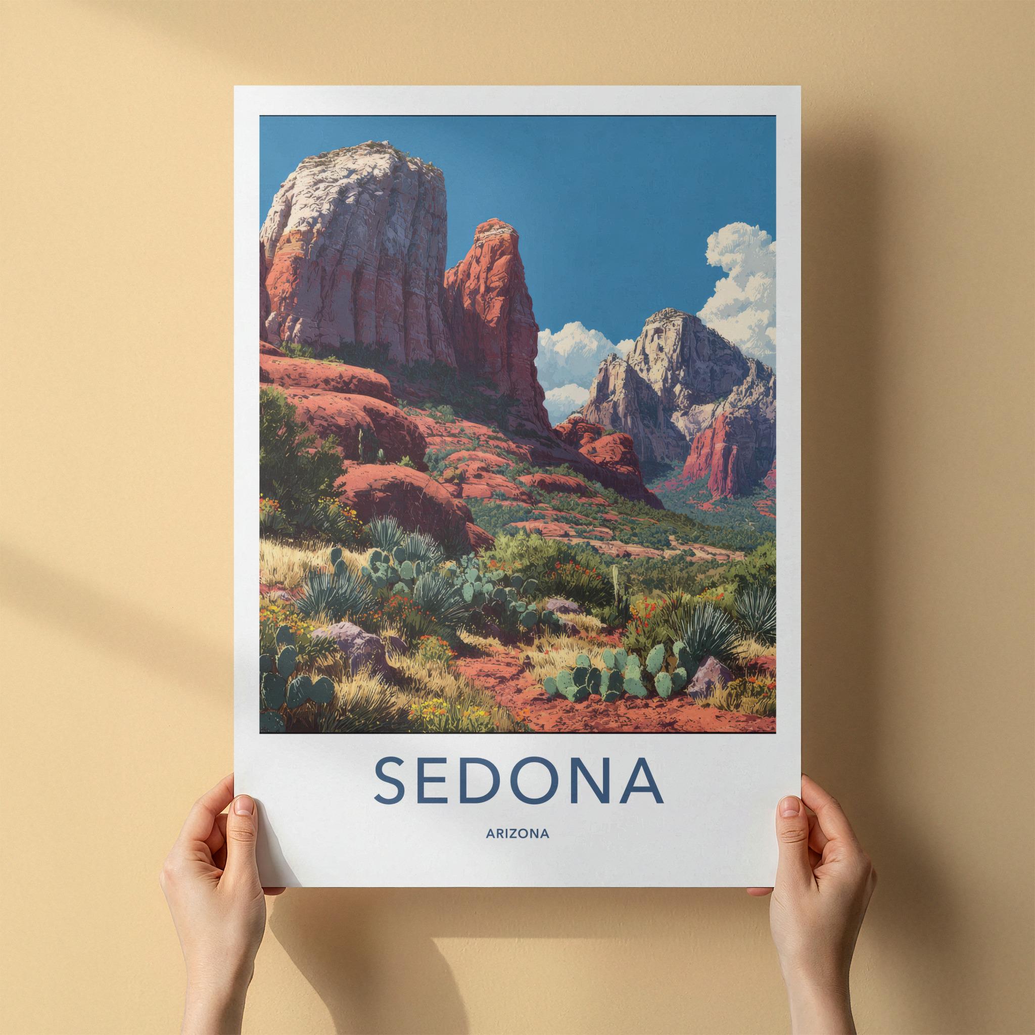 Sedona Poster - Arizona Travel Art - Red Rock Landscape Home Decor