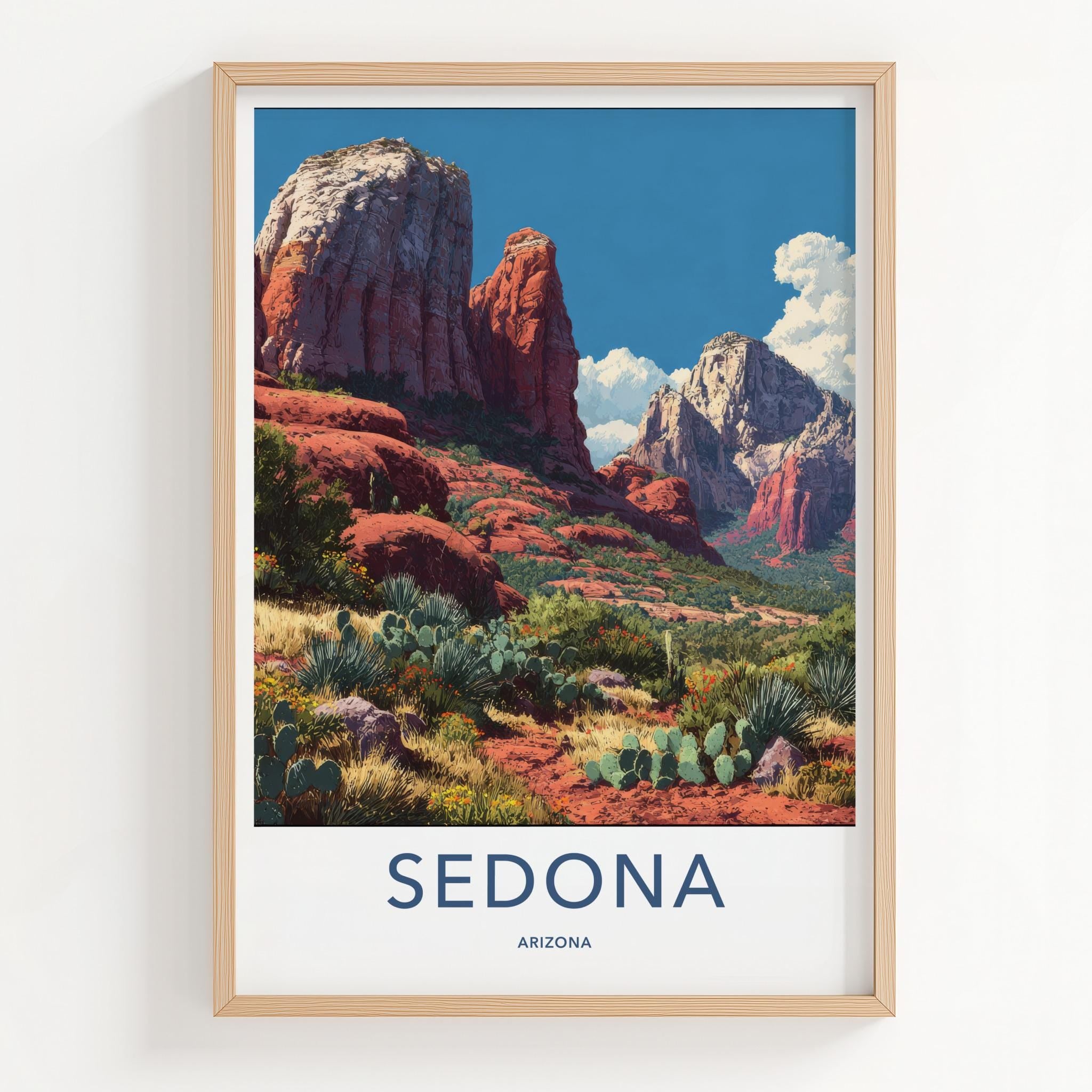 Sedona Poster - Arizona Travel Art - Red Rock Landscape Home Decor