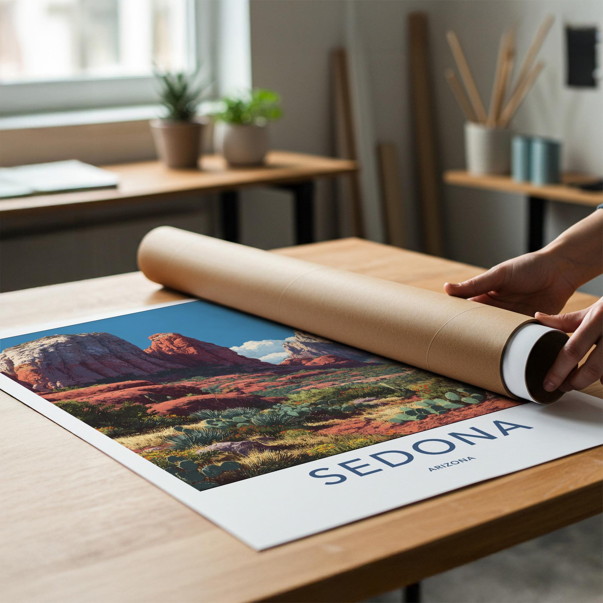Sedona Poster - Arizona Travel Art - Red Rock Landscape Home Decor