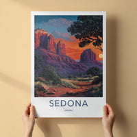 Sedona Poster - Arizona Travel Art - Red Rock Sunset Home Decor