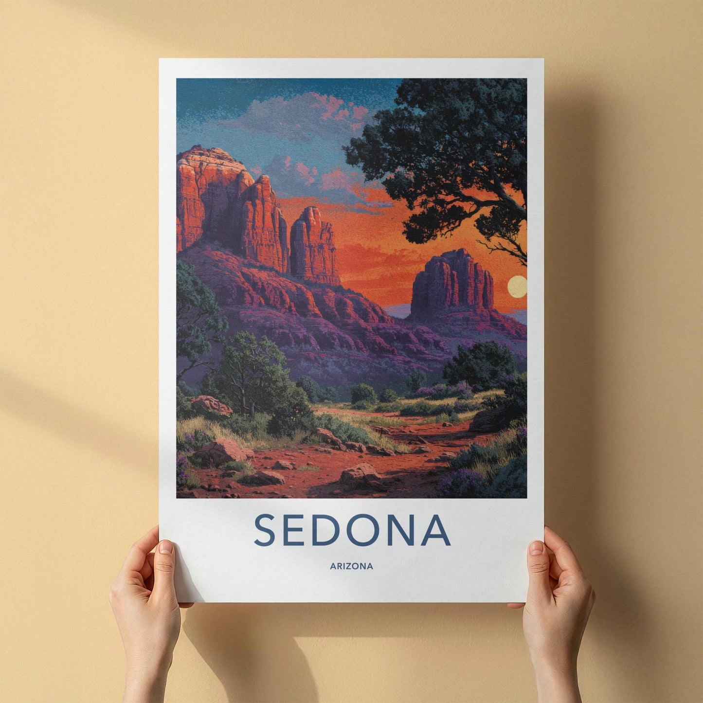 Sedona Poster - Arizona Travel Art - Red Rock Sunset Home Decor