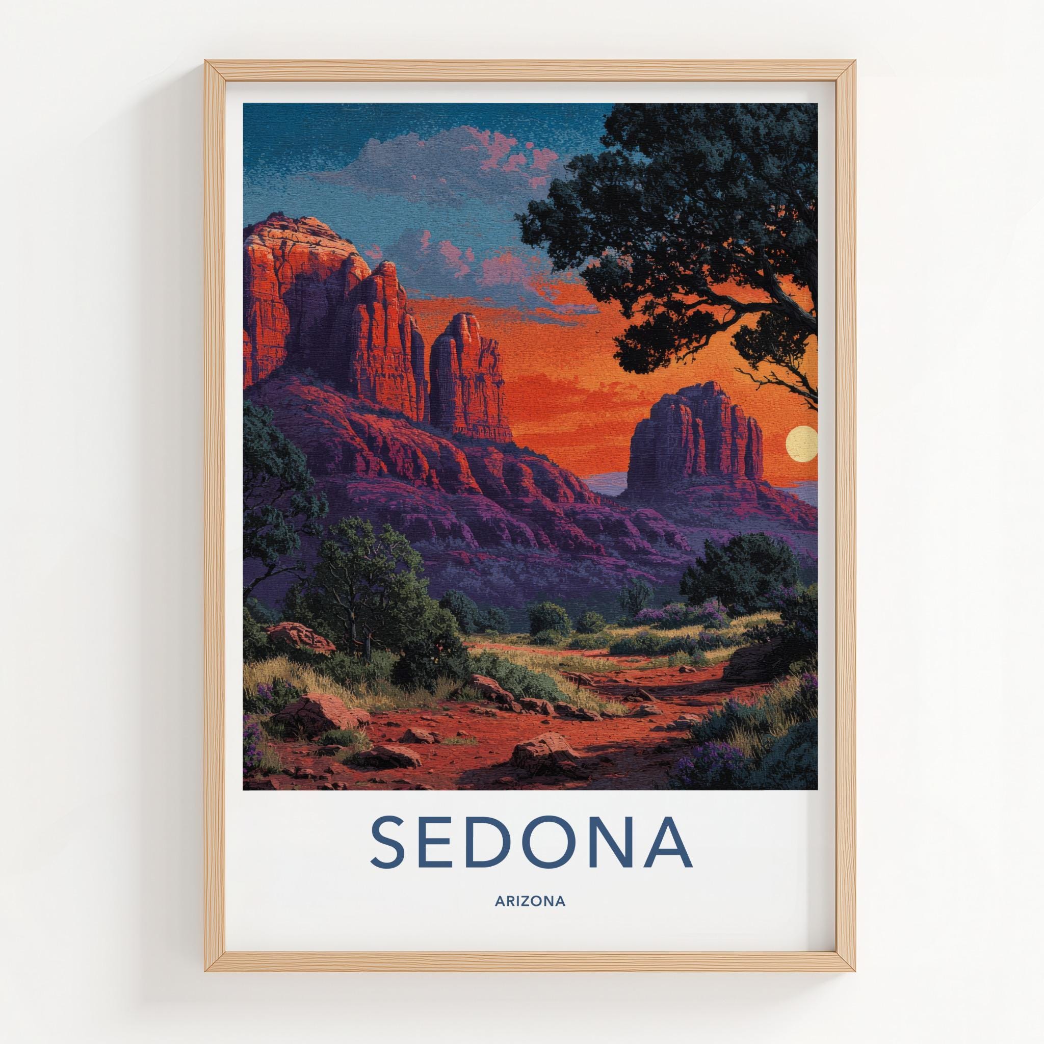 Sedona Poster - Arizona Travel Art - Red Rock Sunset Home Decor