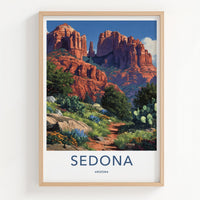 Sedona Poster - Arizona Travel Art - Vibrant Desert Scene Home Decor