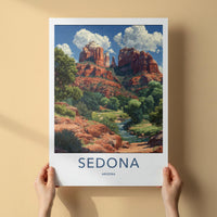 Sedona Poster - Arizona Travel Art - Winding River Canyon Home Decor