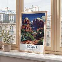 Sedona Poster - Arizona Travel Print - Desert Cactus Formations Gallery Art