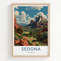 Sedona Poster - Arizona Travel Print - Red Rock Vista Lounge Decor