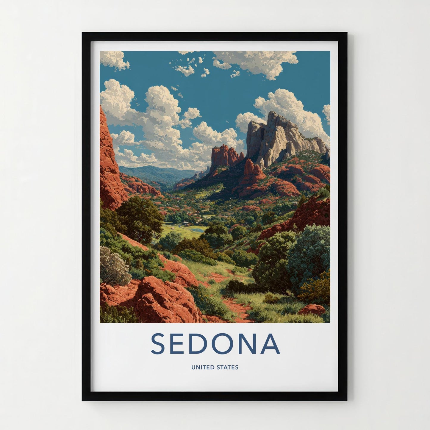 Sedona Poster - Arizona Travel Print - Red Rock Vista Lounge Decor