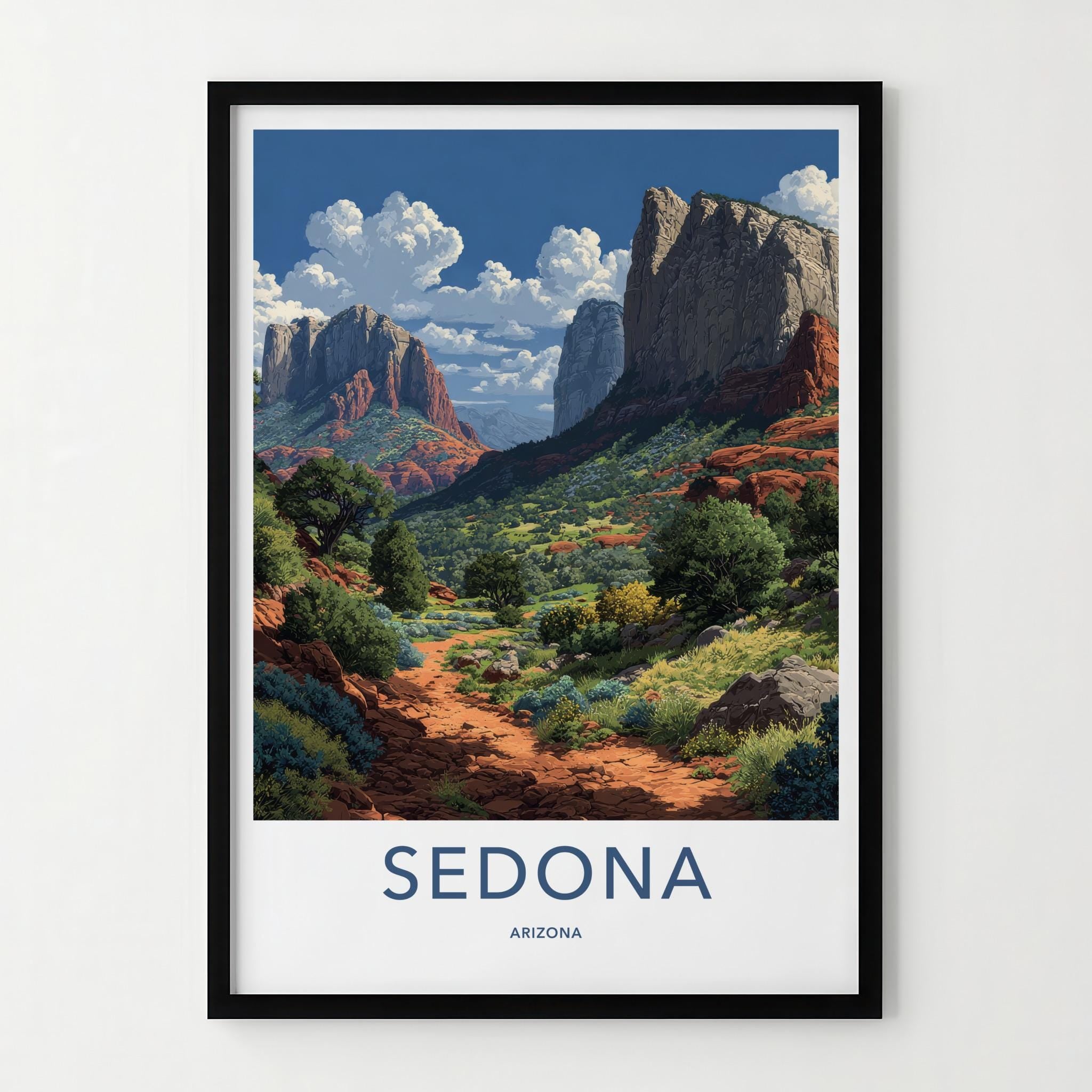 Sedona Poster - Arizona Wall Art - Winding Desert Trails Home Decor