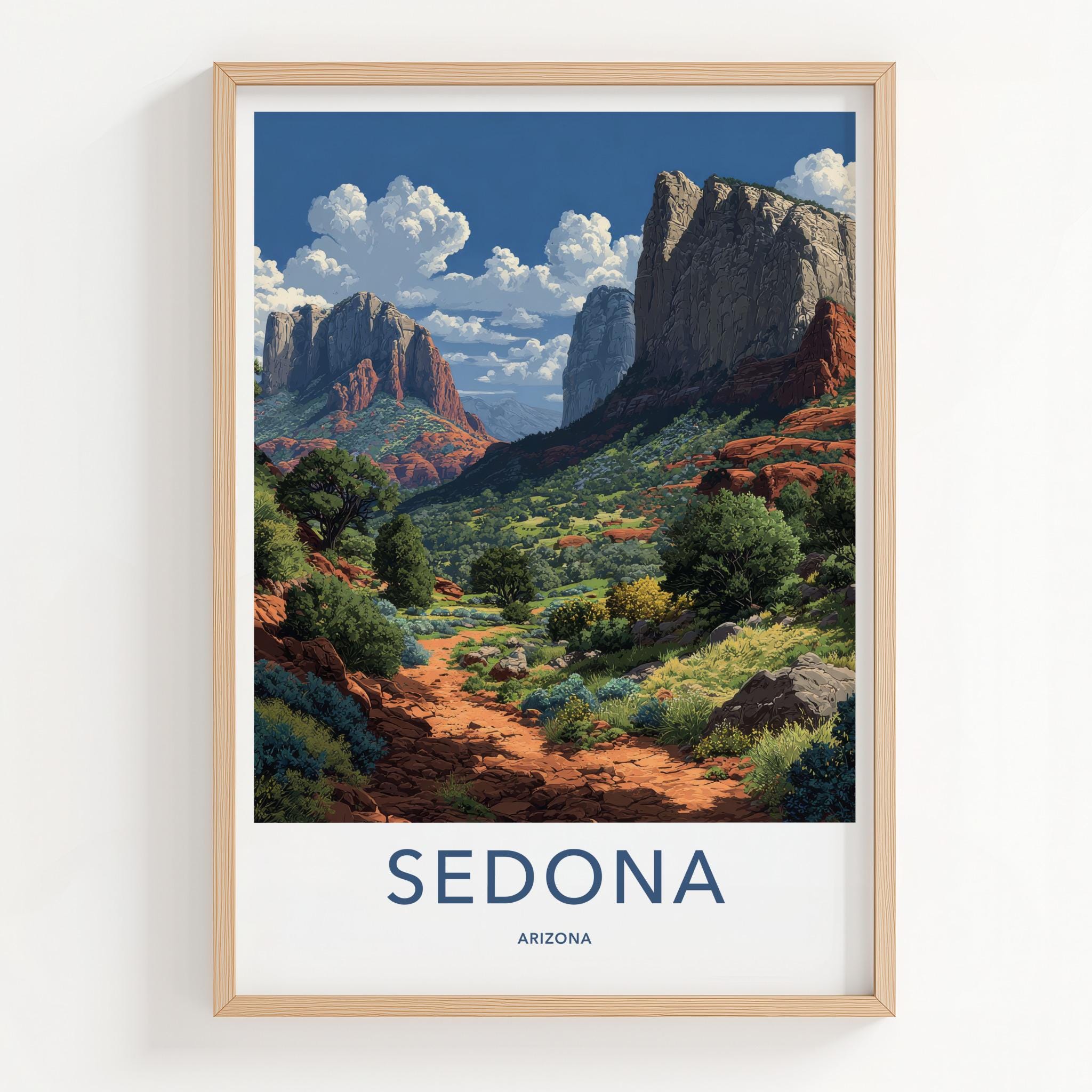 Sedona Poster - Arizona Wall Art - Winding Desert Trails Home Decor