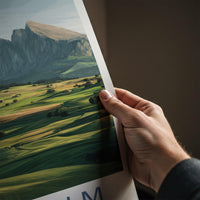 Seiser Alm Poster - Italy Travel Art - Dolomite Peak Panorama Wall Decor