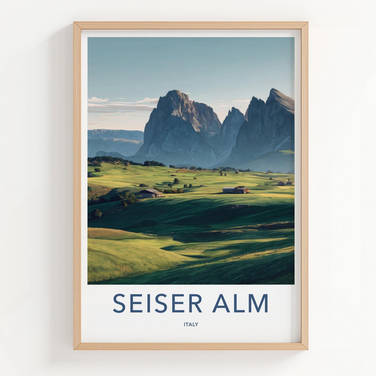 Seiser Alm Poster - Italy Travel Art - Lush Valley Peaks Home Decor