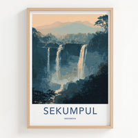 Sekumpul Poster - Indonesia Wall Art - Cascading Jungle Waterfalls Home Decor