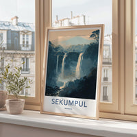 Sekumpul Poster - Indonesia Wall Art - Cascading Jungle Waterfalls Home Decor