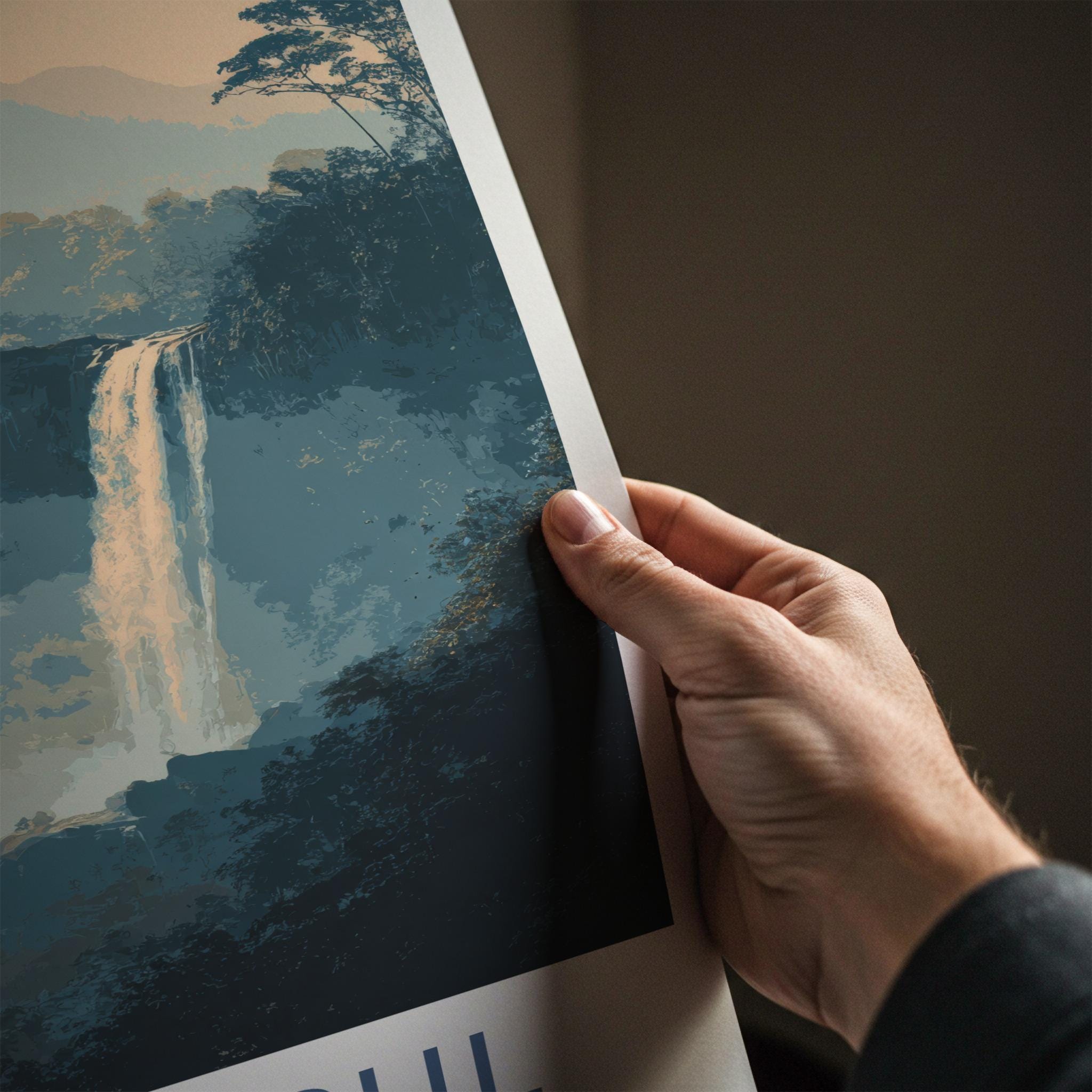 Sekumpul Poster - Indonesia Wall Art - Cascading Jungle Waterfalls Home Decor