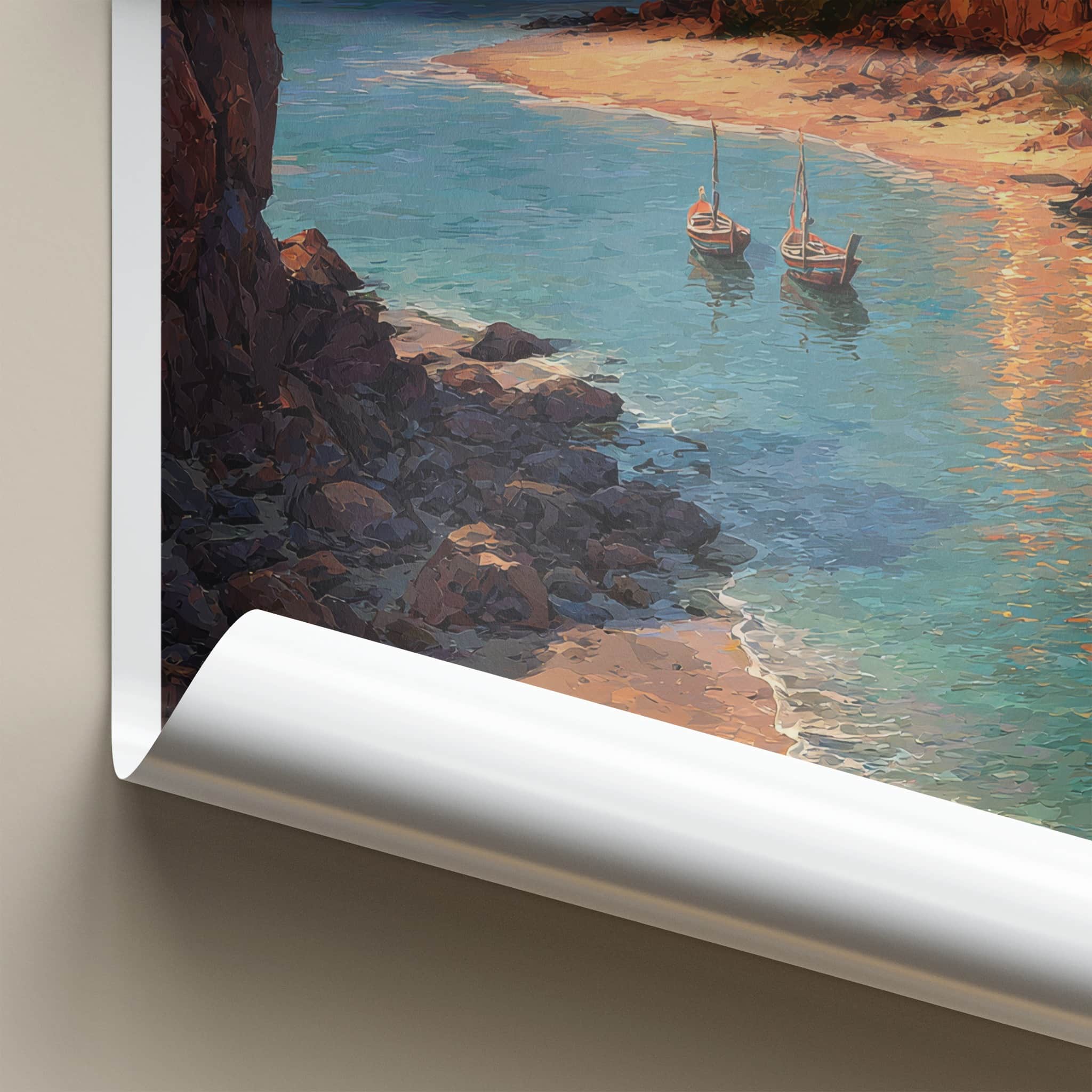 Senegal Poster - Africa Travel Art - Coastal Cliff Village Home Decor