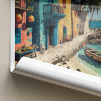 Senegal Poster - Africa Travel Art - Colorful Village Boats Home Decor