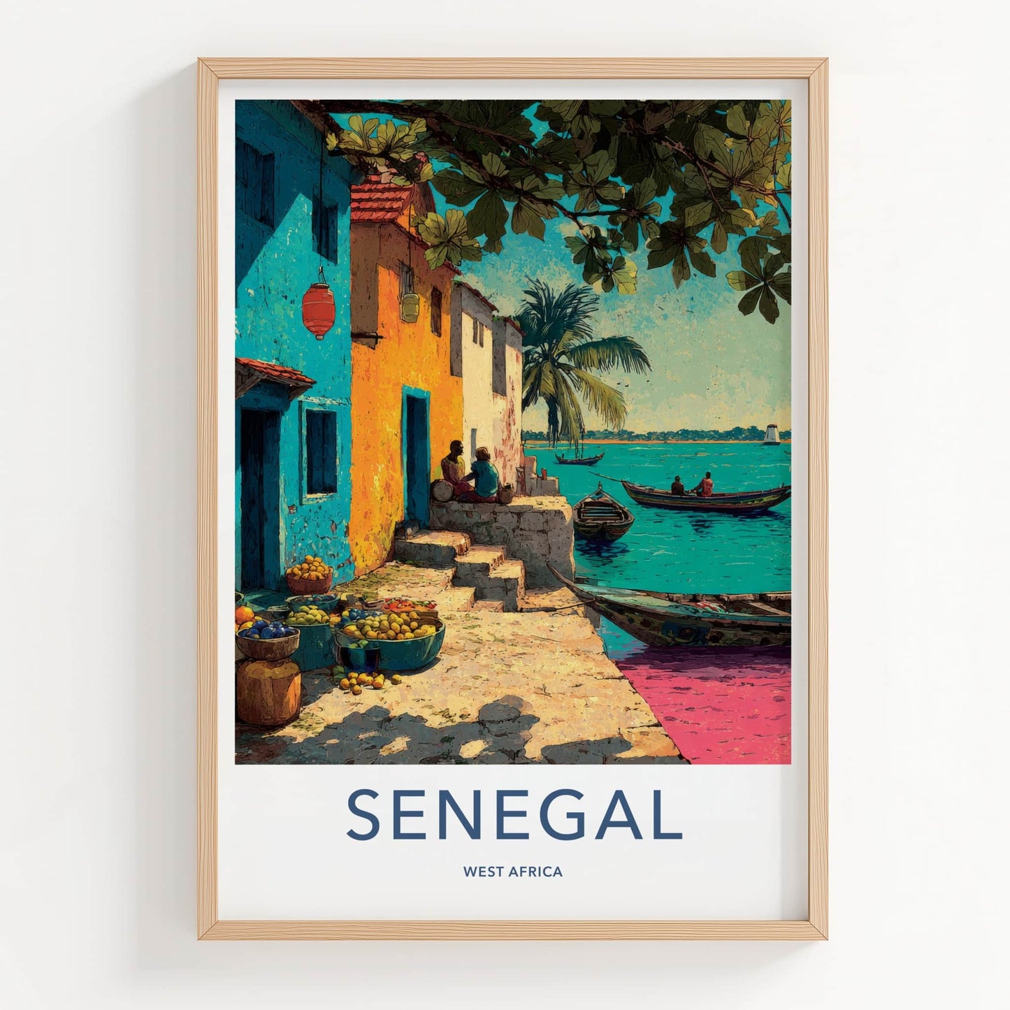 Senegal Poster - Senegal Travel Art - Coastal Village Art Print