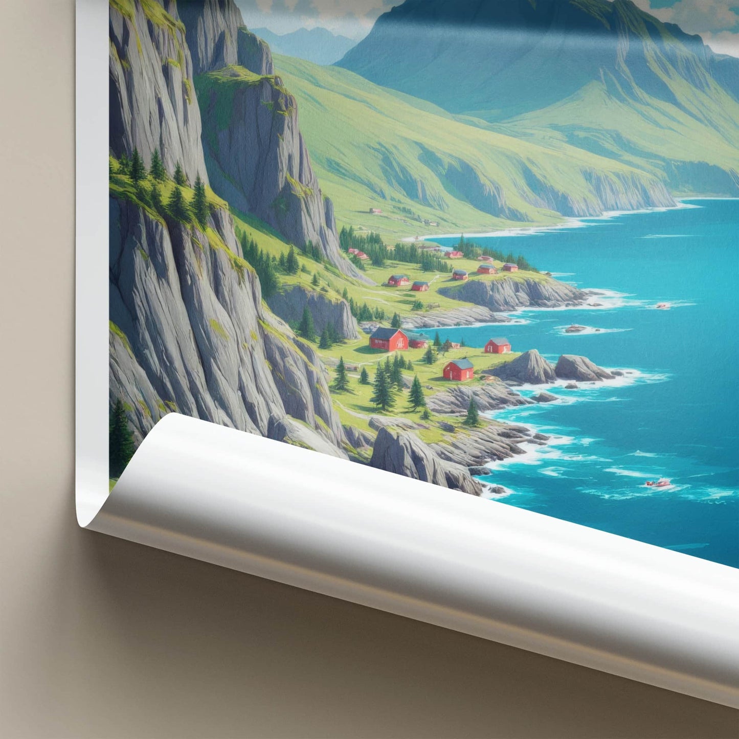 Senja Poster - Norway Travel Art - Scenic Island Village Home Decor